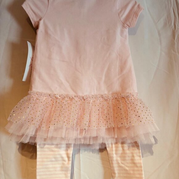 Bonnie Baby 2-Piece “Tutus and Touchdowns” Tutu Dress & Leggings Pink 18M - Picture 2 of 7
